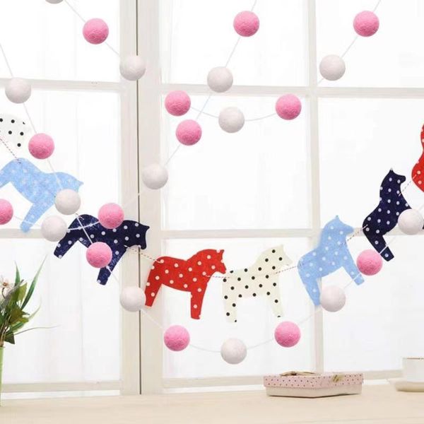 2 M Ponpon Ball Garland 2 cm Pom Banner Dekorasyon Nordic Tarzı Duvar Asılı Çocuklar Bebek Odası Ev Kreş Düğün Dekor Parti