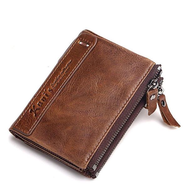 

more function genuine leather man both zipper soft head layer cowhide male fund wallet wallets for men cuero slim carteras, Red;black