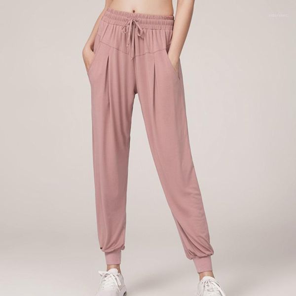 

yoga outfits solid sport pants women jogging pant elastic waist sweatpants high fitness running loose trousers jogger mujer1, White;red