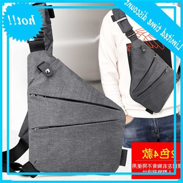 

digital storage gun men's canvas chest cross body sports waist bag, multi-function single shoulder anti-theft bag
