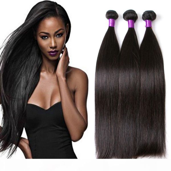 

8a mink brazilian straight human virgin hair weaves 100g pc 3pcs lot double wefts natural black color human remy hair extensions