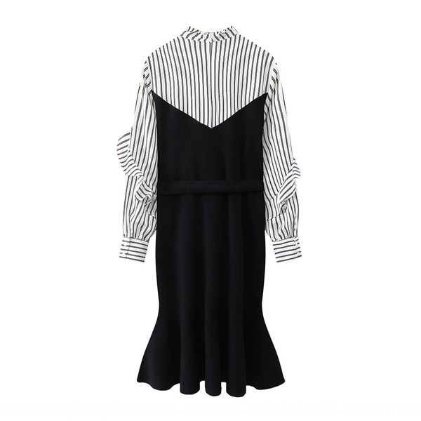 

yfl autumn 2020 new korean high waist stitched fishtail fishtail skirt dress knitted skirt 1b8997971 t9ont, Black;gray