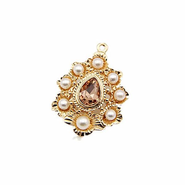 

zmasey metal pendant buttons 5pcs/lot mix color 21*34mm rhinestones pearl button wedding decoration diy accessories wmtewi bdesybag, Black