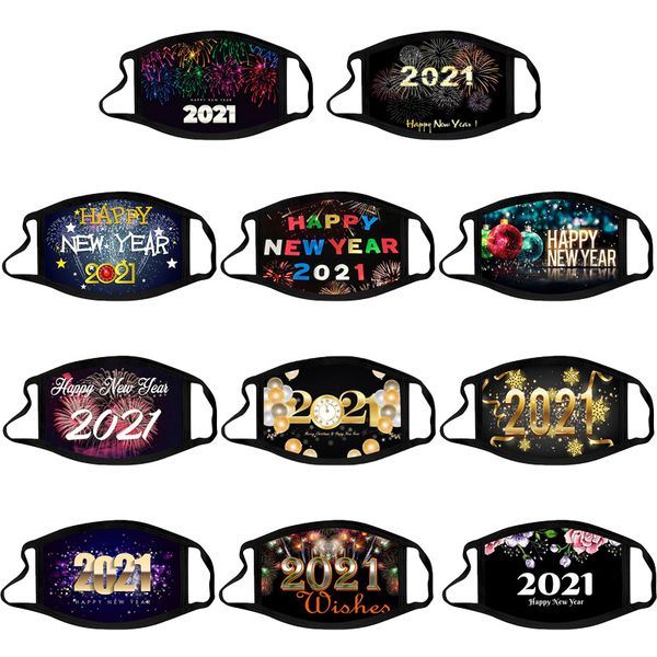 

2021 happy new yesars fashion mask custom made facemask masque christmas decorations kid face masks mascherina mask reusable