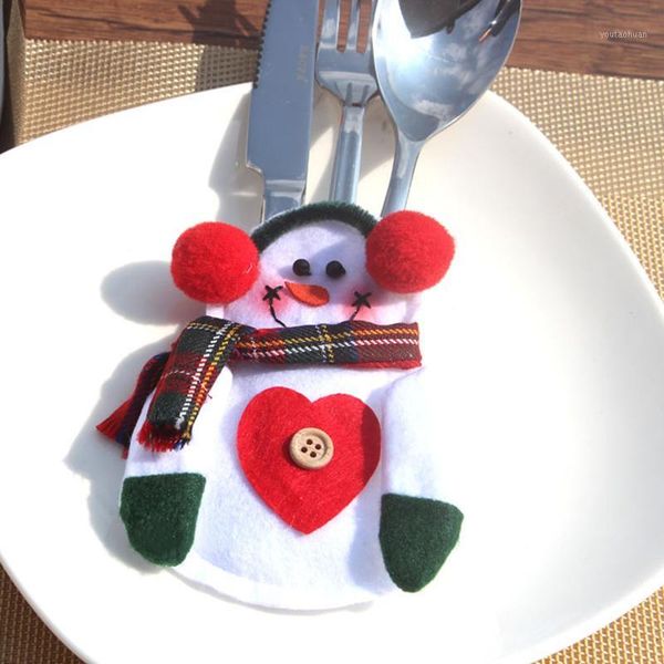 

christmas decorations santa claus knife fork bag tableware cutlery holder kitchen decoration year xmas dinner party gift holder1