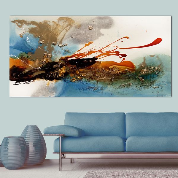 

abstract golden painting oil painting wall pictures for living room home decor colorful canvas art