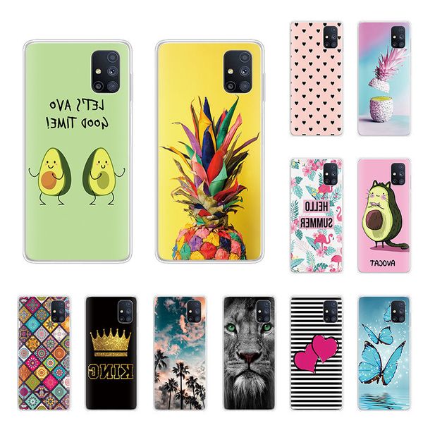 

galaxy ultra cases tpu transparent cover for samsung m51 sm-m515f coque soft silicon etui case