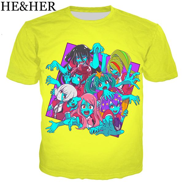 

new cool zombieland saga 3d print shirts graphic anime harajuku men clothing