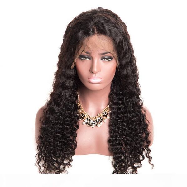 

brazilian 150 density lace front wigs with baby hair natural hairline dee curly human hair lace front wigs for black women, Black;brown