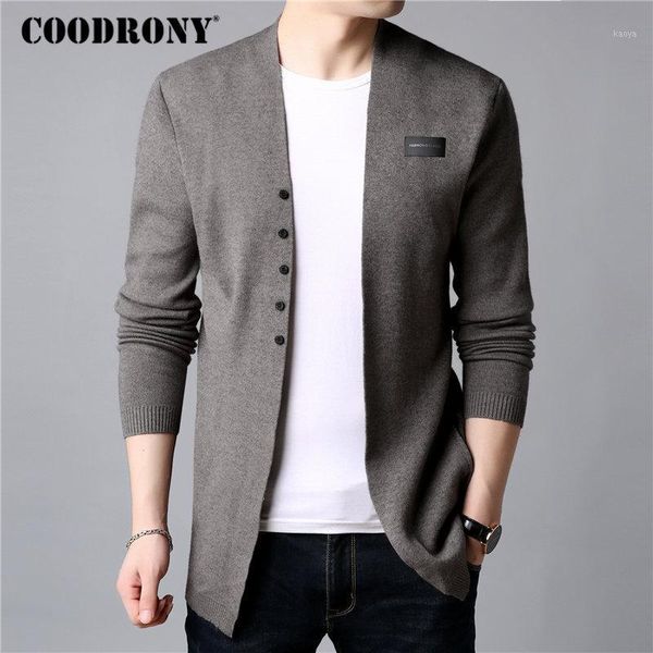 

coodrony cardigan men casual knitted cotton wool sweater men clothes 2020 autumn winter new mens sweaters and cardigans coat b111, White;black