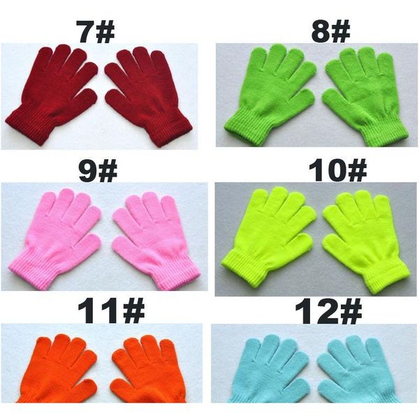 

children winter gloves solid candy color boy girl acrylic glove kid warm knitted finger stretch mitten student outdoo jllgae mx_home