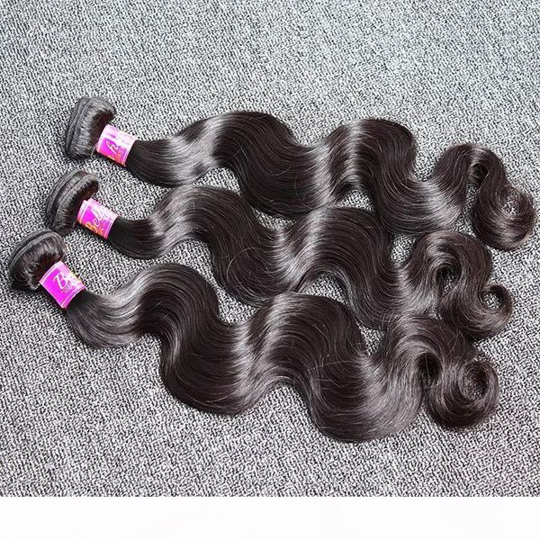 

bella hair 8a brazilian human hair weaves 3pcs lot brazilian hair extensions natural color body wave hair weft ing, Black