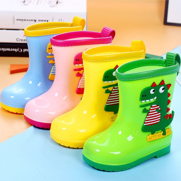 

rain boots kids for boys girls rain boots waterproof baby non-slip rubber water shoes children rainboots four seasons removable q1118, Black;grey