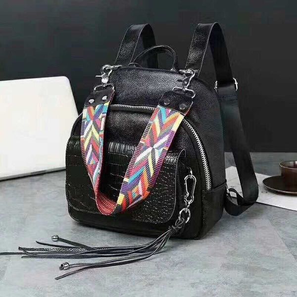 

women genuine leather backpacks female vintage backpack for girls school bag travel bagpack 2020 ladies sac a dos back pack