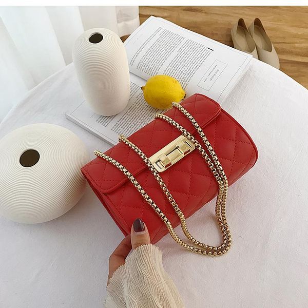 

new small bag female 2020 summer new wave korean version of the wild messenger bag lingge chain simple fashion handbags