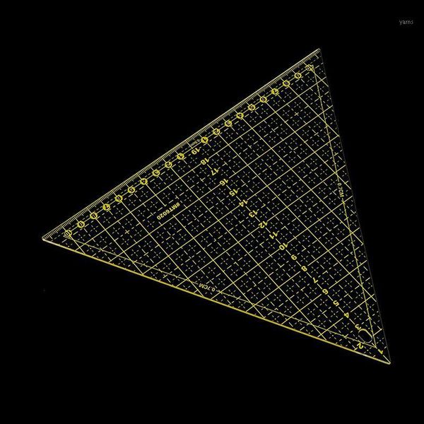 

1 pc transparent quilter ruler large triangular sewing ruler tool with grid lines patchwork1, Black