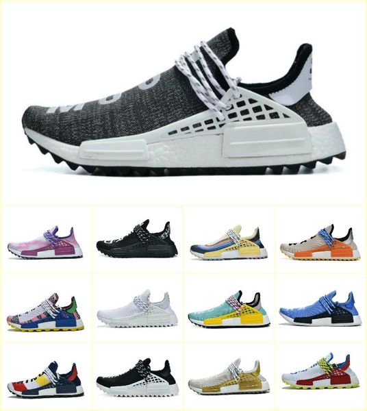 

2020 nmd pharrell williams solar pack mother bbc mens womens human race running sports shoes pale nude nerd cream stylist sneakers, Black