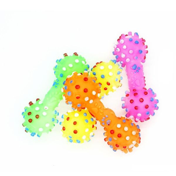

dog toys colorful dotted dumbbell shaped dog toys squeeze squeaky faux bone pet chew toys for dogs 52bzj