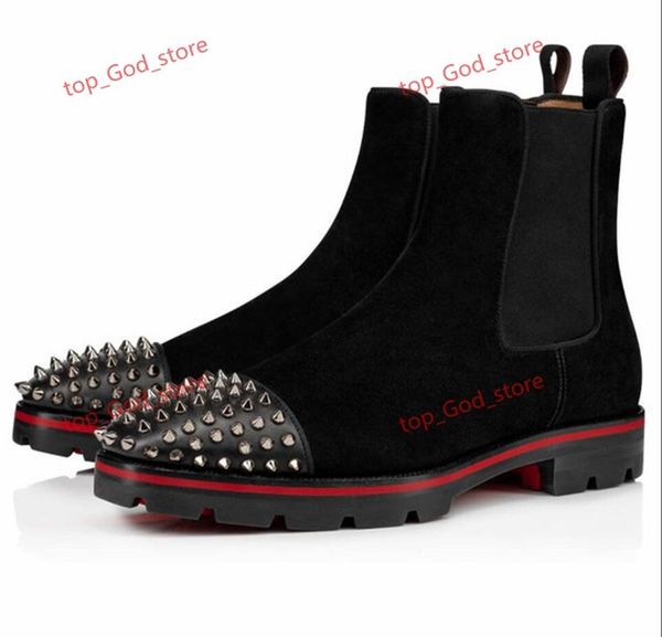 

suitable for 2021 fashion style bottom sneakers men boots pointed toe suede leather men's shoes super perfect sunflower seeds motorcycl