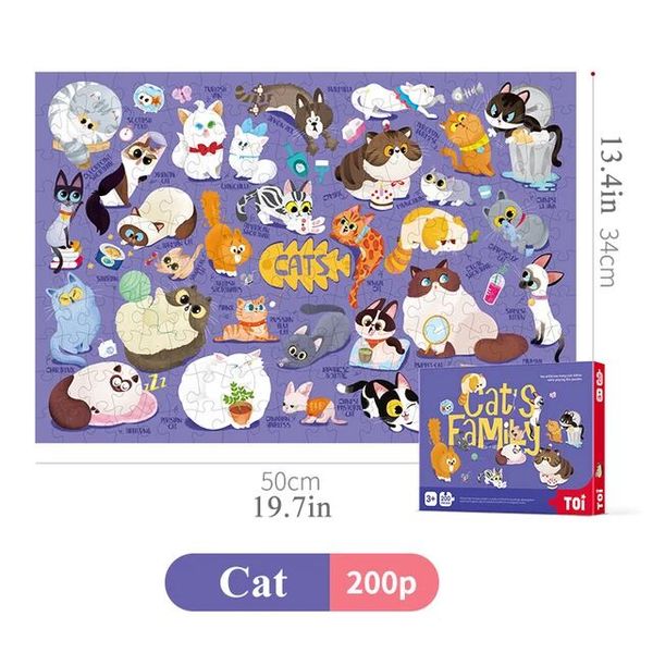 2021 Puzzles Early Educational Puzzle Girl Boy Pet Cat Dog Family Art