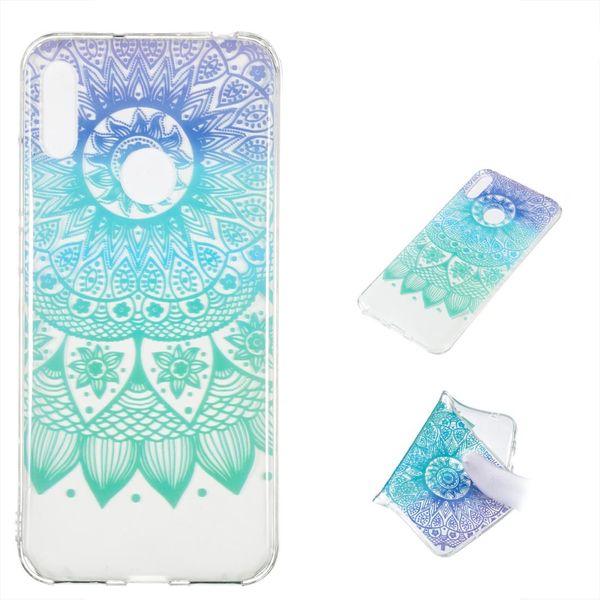 

datura bell pattern highly transparent tpu protective case for huawei y6 pro
