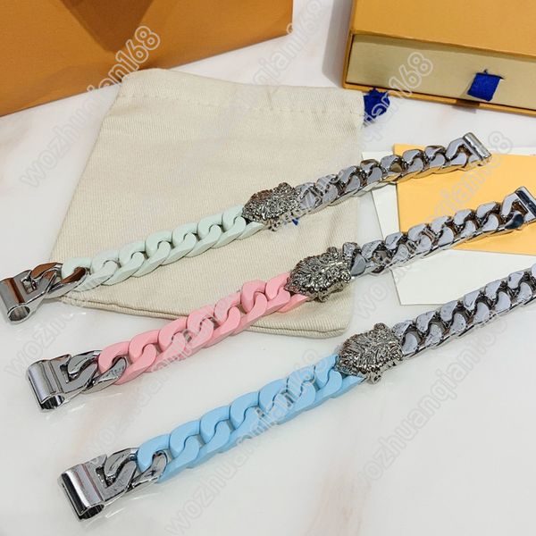 Braccialetto di moda a tre stili con cuciture a catena lucidate che fanno bracciale Fornitura di gioielli con bracciale in acciaio al titanio di alta qualità