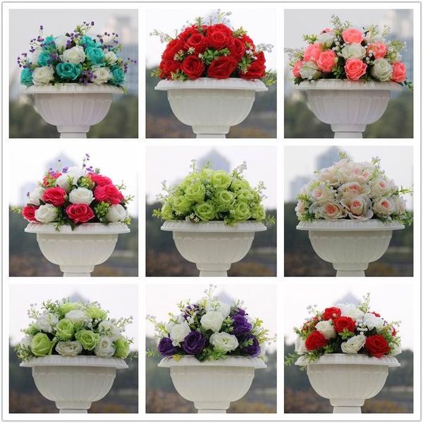 

decorative flowers & wreaths spr 10pcs/lot wedding road lead artificial kissing ball table centerpiece decoration