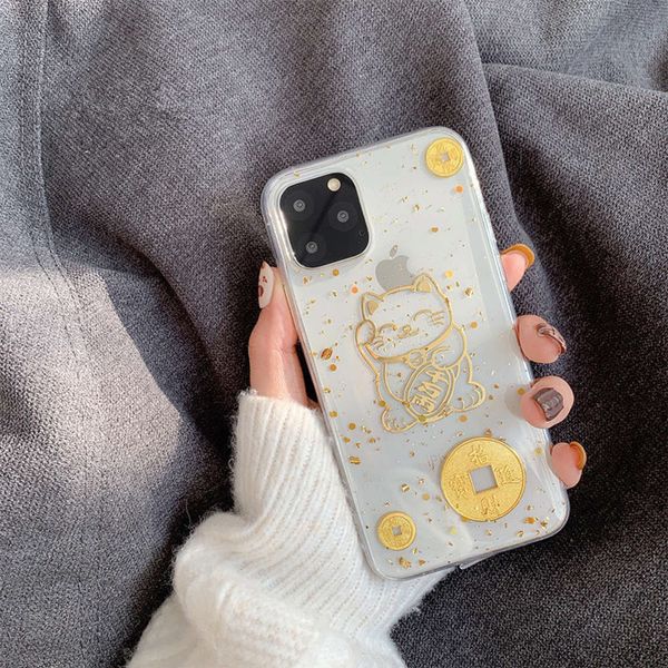 

sewqgold foil cat 11pro max x xs xr for mobile phone vip 7p / 8plus creative soft casevtrvgt