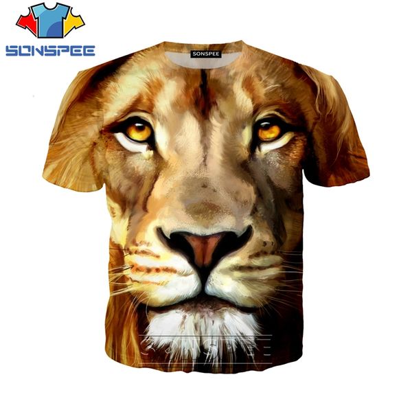

animal lion 3d print shirts harajuku graphic plus size men clothing
