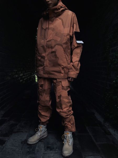 

2020 hanfei001 mens hoodie fashion new brand jackets camouflage color design imported embroidery details perfect arm oem spring coat, Black;brown