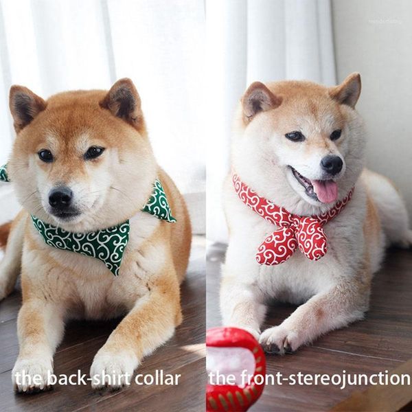 

adjustable size dog bandana japanese style pet dog scarf cat bow tie pet grooming accessories waterproof and durable elegant1