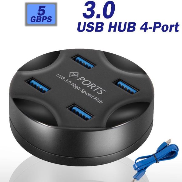 

4-портовый usb 3.0 hub round быстрая скорость 5gbps нескольких расширитель usb кабель совместимость