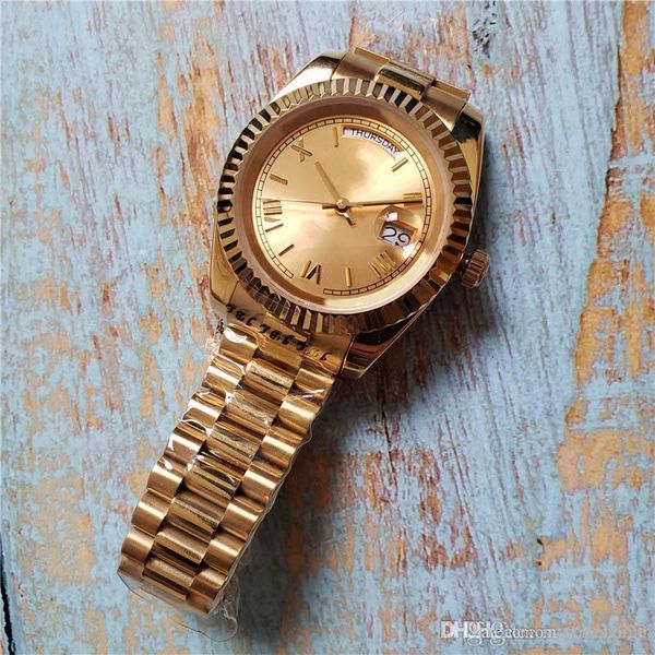 

2020 fashion gold men watches automatic mechanical movement male stainless strap movement wrist watches wholesale, Slivery;brown