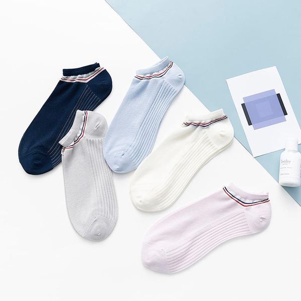 

boat socks women's shallow socks college korean spring and summer thin socks solid color anti-slip japanese soft cotton bbynet, Black