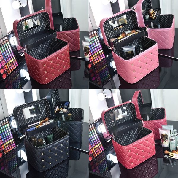 

8eqpg korean style multi-layer pu cosmetic large suitcase storage bag cosmetic capacity suitcase travel bag wash vlc9f