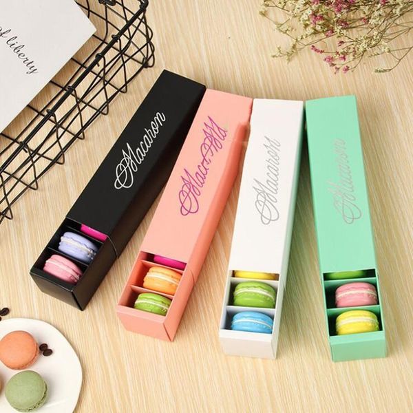 Confezione regalo 10 pezzi di alta qualità Scatola di macaron Imballaggio Tipo di cassetto Confezione dorata Torta al cioccolato Cottura e regali1