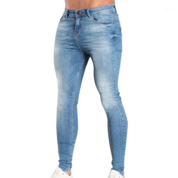 

mens skinny button pockets jeans black slim fit denim blue long pants summer casual holiday jeans hight waist mens clothes1