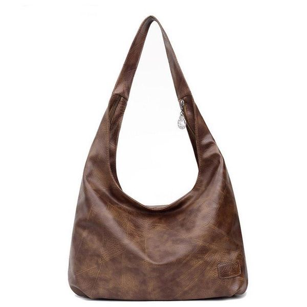 

large capacity women handbags pu leather shoulder bag fashion handle tote purse design hobo quality ladies retro bag