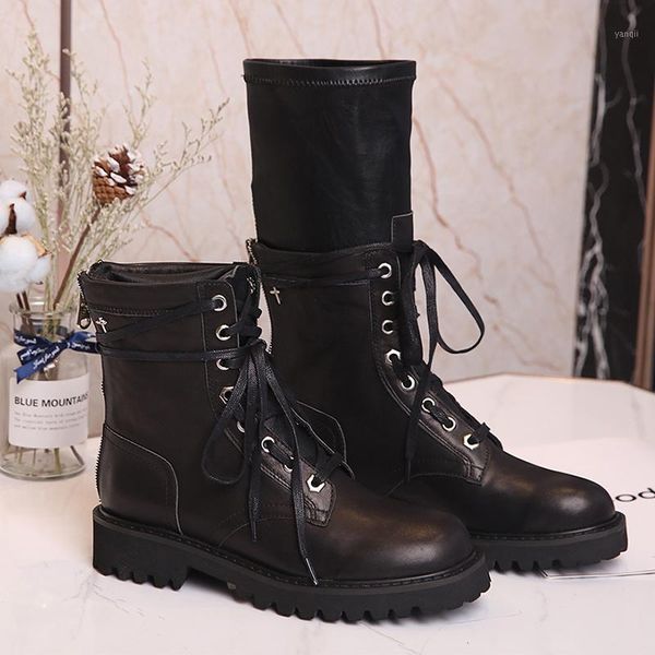 

boots women bottines pour les femmes zipper chaussures femme ladies shoes patent leather female thick bottom botas mujer1, Black