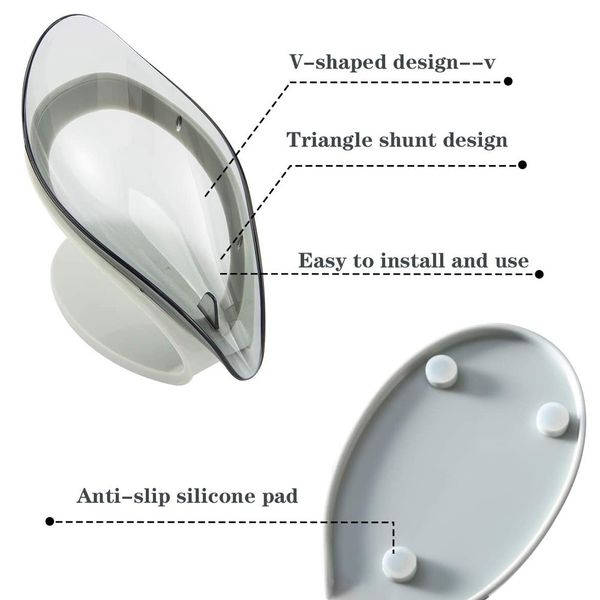 

transparent leaf soap dish perforated holder toilet bathroom