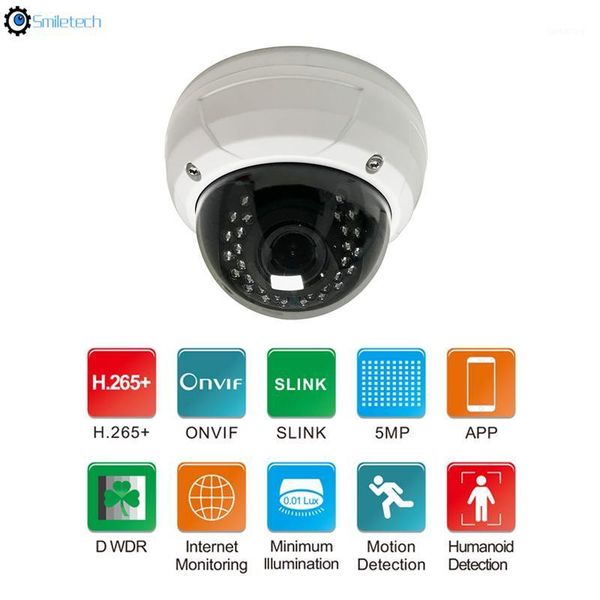 

indoor h.265 smart 5mp metal dome 2.8-12mm varifocal lens poe 30m ir distanc dome 1080p onvif network vandel proof ip camera1
