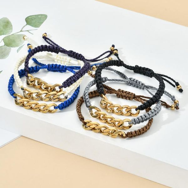 

charm bracelets hand accessory gold color punk chain bracelet women boho rope bangles fashion jewelry friends gifts for boy girl, Golden;silver