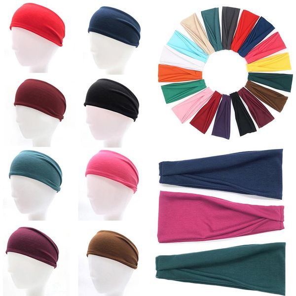 

men women sport yoga headband solid color sweatband stretch outdoor fitness elastic hairband simple hair bands hair accessories q sqcibl