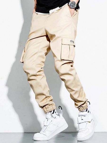 

men flap pocket cargo pants g7lw#, Black