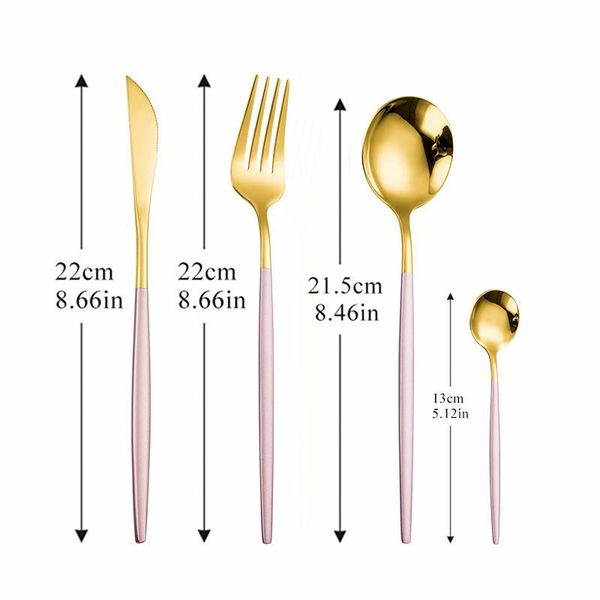 

home tableware golden cutlery forks dinner set stainless steel cutlery set complete fork spoon knife dinnerware set eco friendly h jllngn