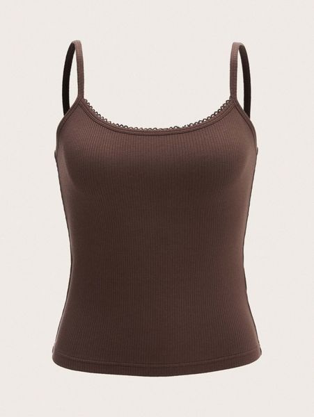 

solid rib-knit cami j8bf#, White