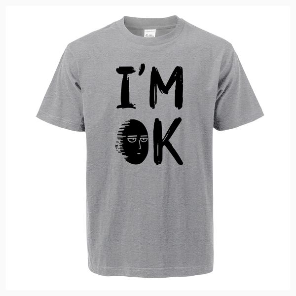 

japan anime one punch man print i'm ok summer new style harajuku fashion fitness sport hooded sweatshirt hoodie men t shirt
