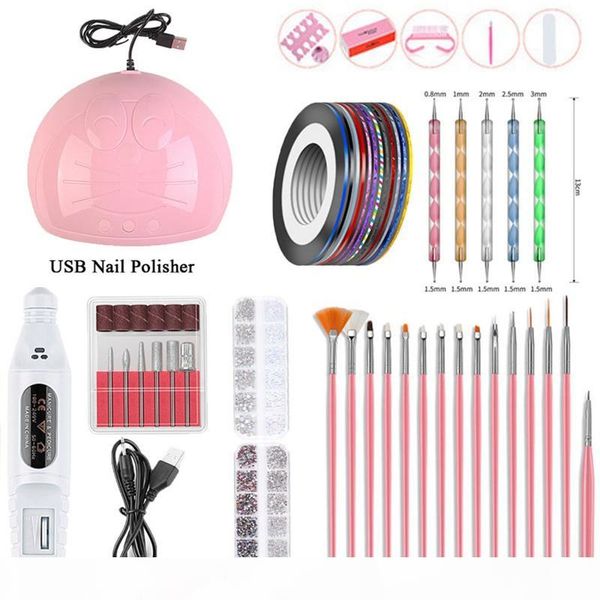 

manicure set with nail lamp 45w nail set 11 sets uv gel polish kit tools art kits for manicure files