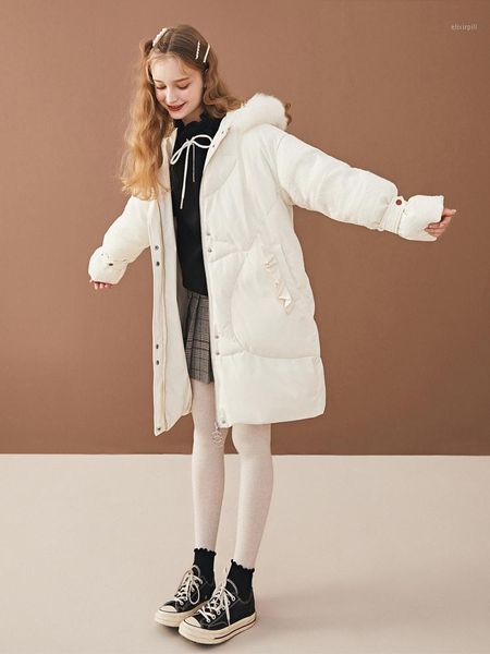 

white duck down women's 80% winter down jackets fur collar hooded woman parkas thicken warm women coats ropa mujer zjt8801, Black