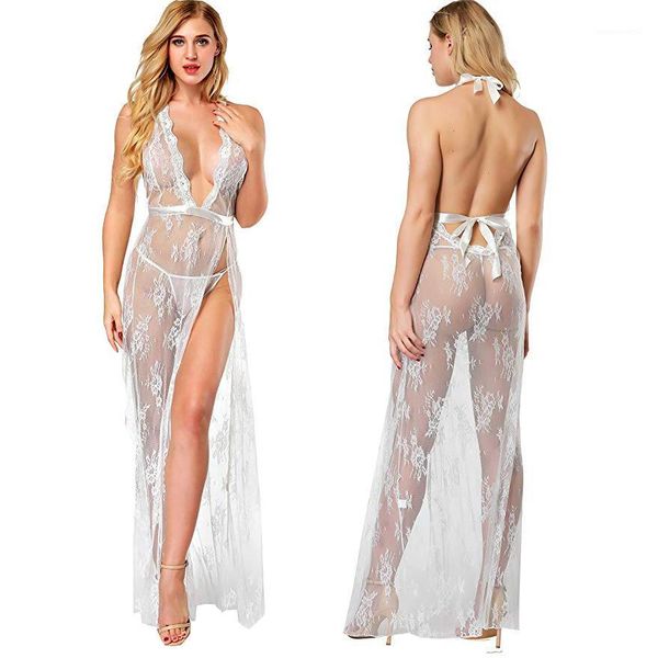 

underwear fashion female pyjamas lace see through womens underwear backless deep v neck ladies sexy, Black;white